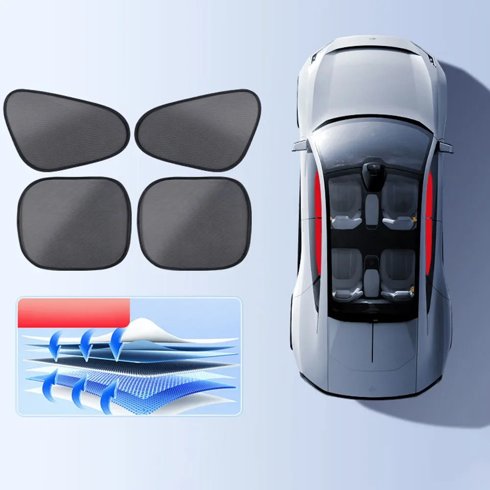 Windshield Sunscreen Heat Insulation Sunshade Mesh Electrostatic Side Shield-front Window Installation Foldable Design