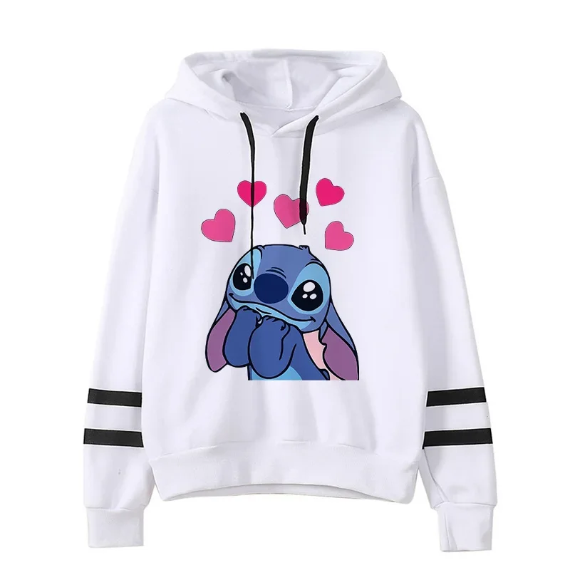 Y2k Cartoon Disney Lilo and Stitch Funny Hoodies Women Harajuku Cute Stitch Anime Sweatshirt Manga Streetwear Hoody Female Kids