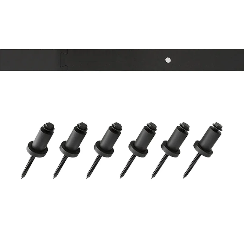 

4-20 футов деревянная направляющая для раздвижных дверей сарая, черная верхняя фурнитура для шкафа, только направляющие