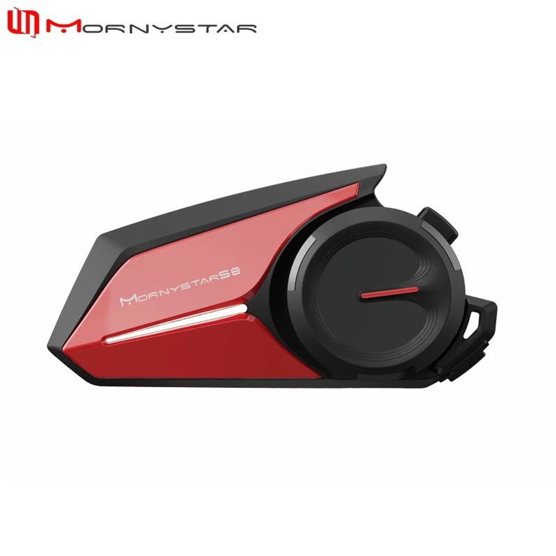 Mornystar S8 Intercom Bluetooth voor motorhelm Headset FM Muziek delen Helmcommunicator Tot 6-rijder