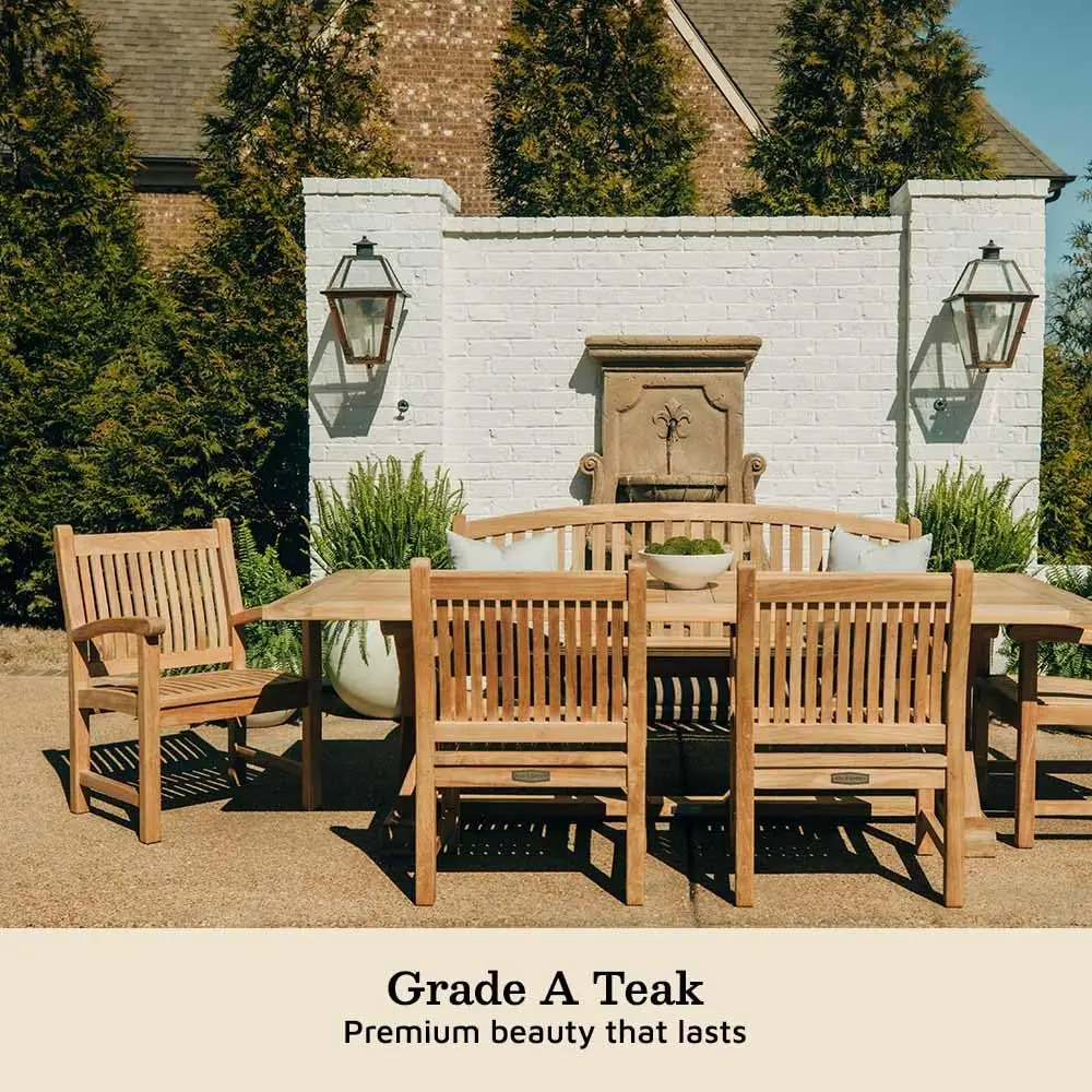Grade A Teak Square Back Arm Chair, Gently Curved Seat and Back, Indoor Outdoor Lounge Chair,Customized