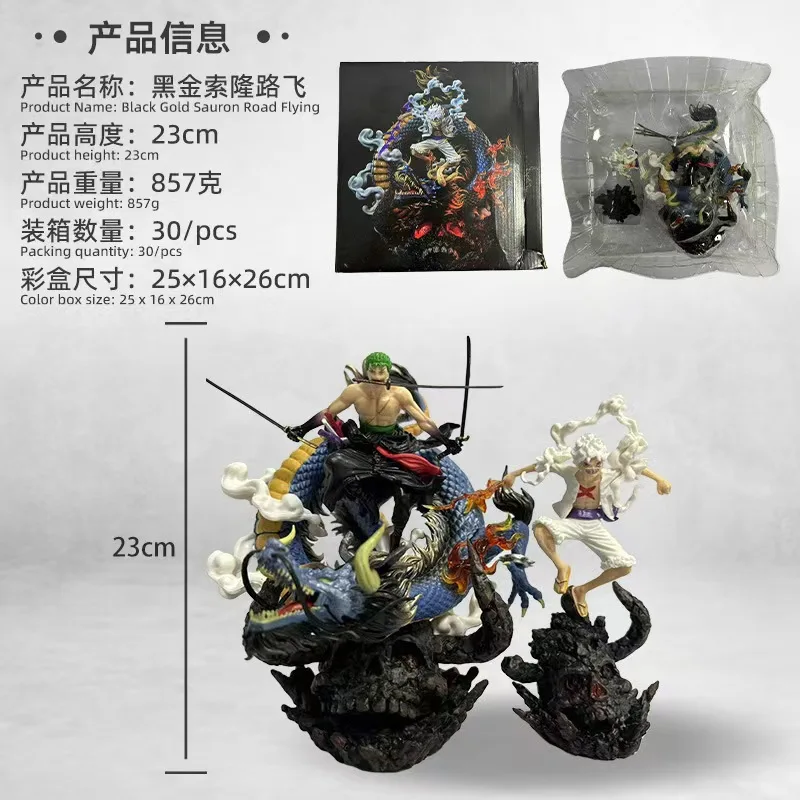 Anime One Piece Figure Nika Luffy Zoro Dragon Scene Statue PVC Model Doll Collectible Desktop Decoration Kids Gift - view 2