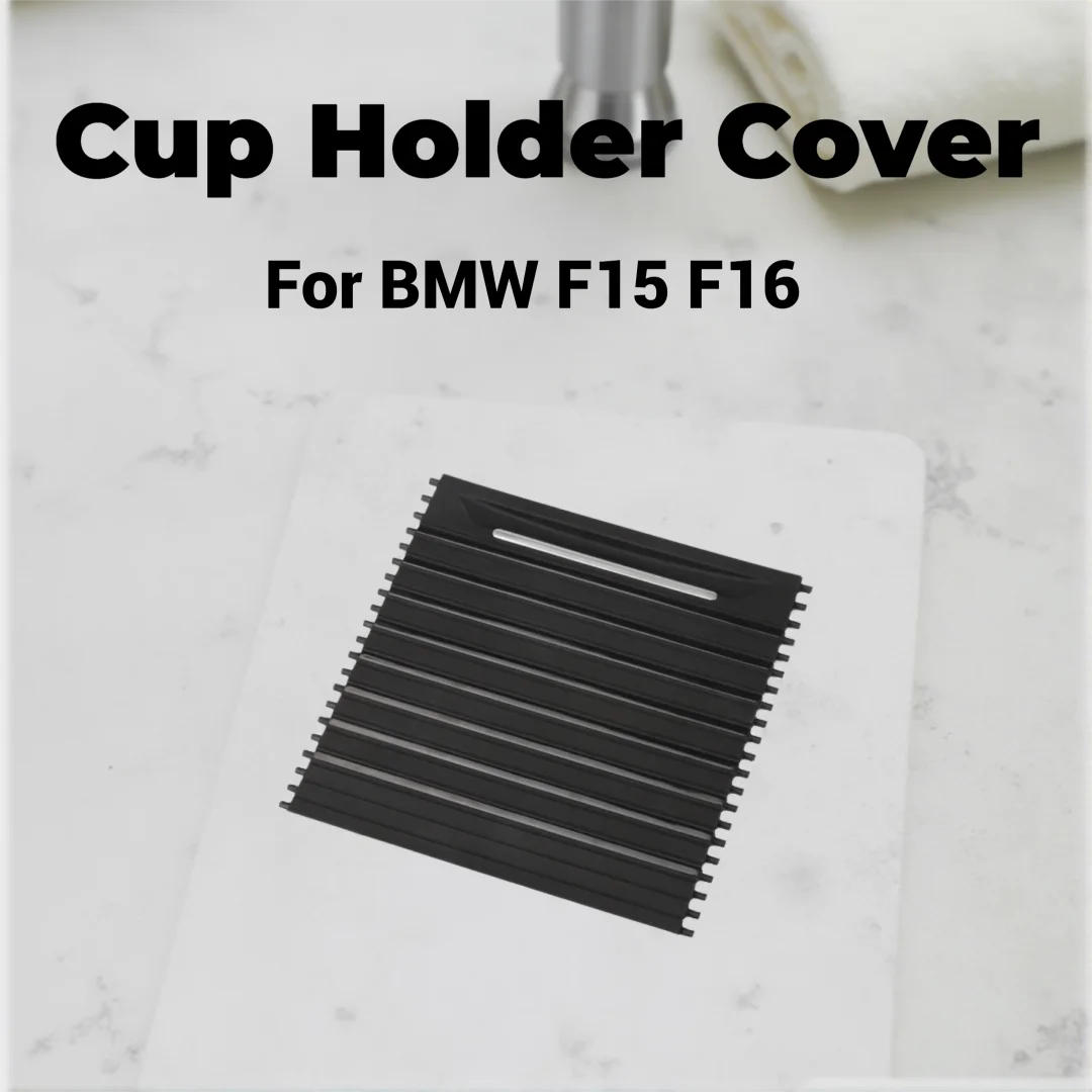 Car Interior Central Console Water Cup Drink Holder Sliding Shutters Cover Rolling Blind Tray For BMW X5 X6 F15 F16 2014-2018