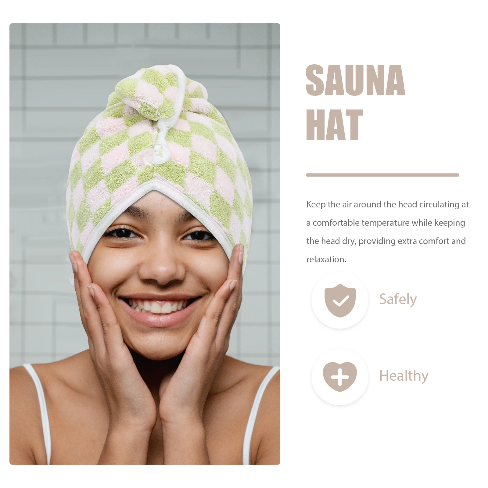 

2pcs Chess Pattern Hair Turban For Women Coral Fleece Quick Dry Bath Cap Shower Wrap Tool Wet Hair Towel Drying Hat Fleece Towel