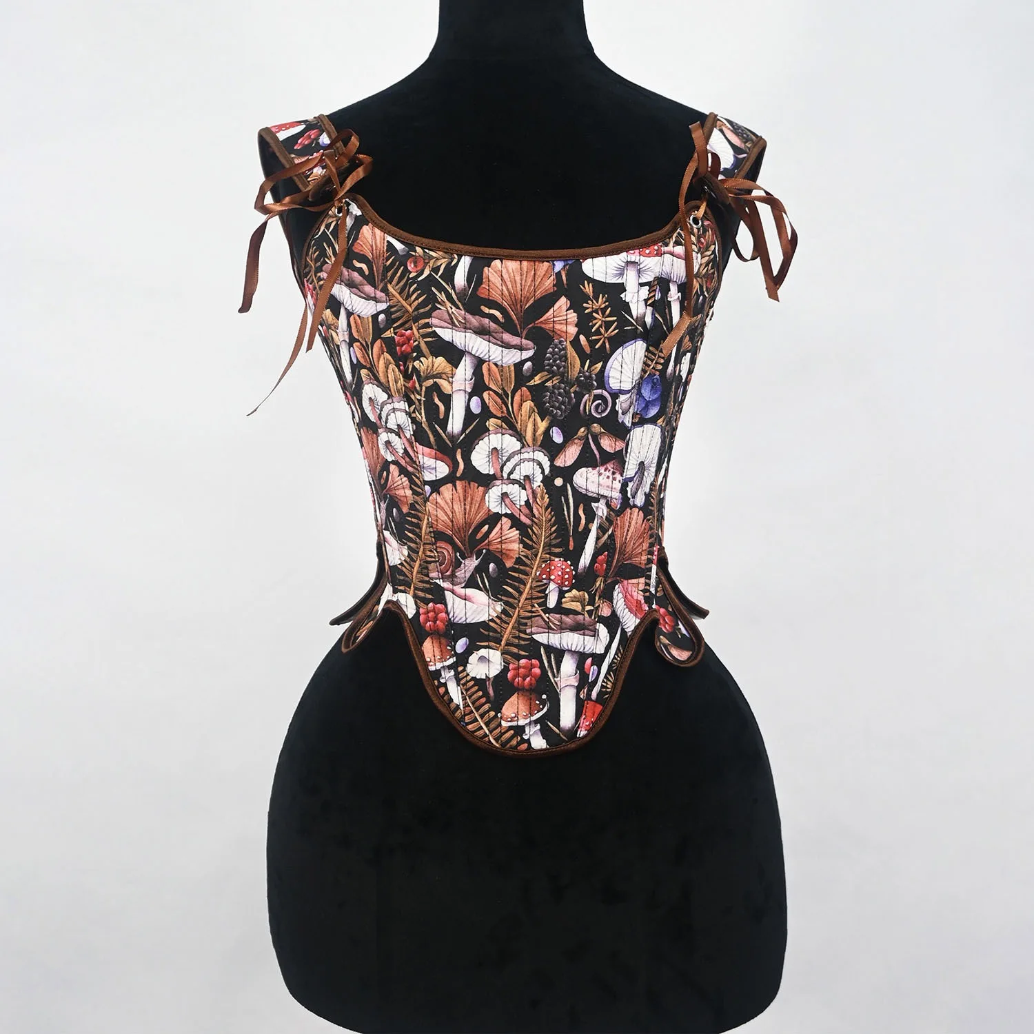 

Retro French style literary fashion elegant small mushroom waist corset palace style oil painting corset