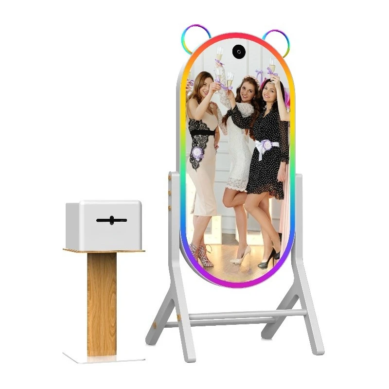 Full Set With Thermal and Camera Magic Mirror Booth With Led Frame Photo Booth