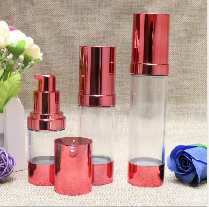 

50ML wine red plastic airless pump bottle for lotion/emulsion/serum/liquid sunscreen whitening essence skin care packing