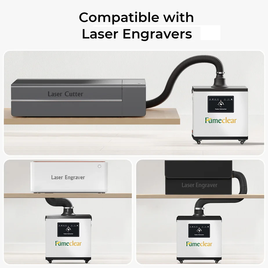 Laser Marker Fume Extractor Smoke Collector Machine for CO2 VOCS Small Air Fume Extractor Filter and Air Purifier Dtf