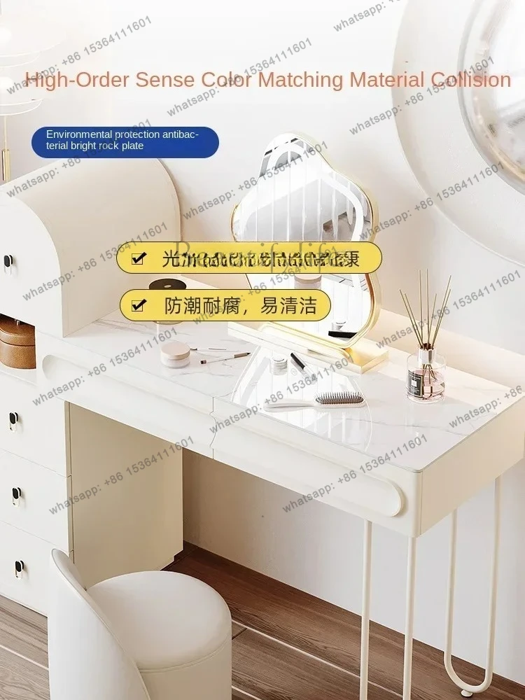 Cream Wind Bedroom Dresser Bucket Cabinet Integrated Multifunctional Retractable Makeup Desk Cabinet