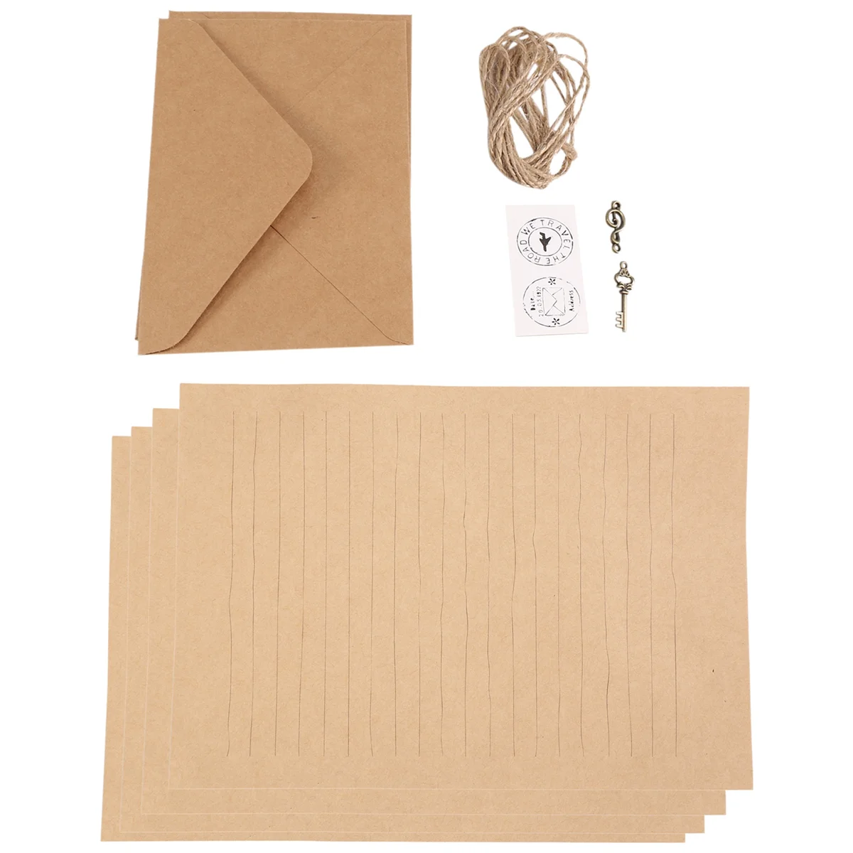 12 Pcs Vintage Kraft Paper Writing Paper European Style Paper for Letter Writing Letter Paper Stationery, Number 16