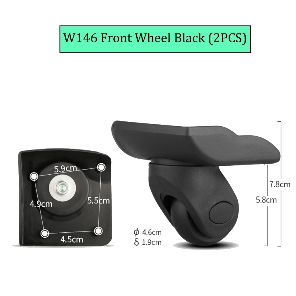 For W146 Black Wheel Trolley Case Wheel Replacement Luggage Maintenance Pulley Sliding Casters wear-resistant