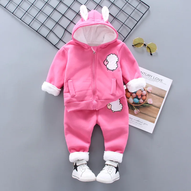 Herbst-Winter-Kleidungsset für Jungen und Mädchen, Kinder-Plüschanzüge, lässige, warme, dicke Outfits mit Cartoon-Bären-Motiv, Trainingsanzug für 0-5 Jahre – Detail 13