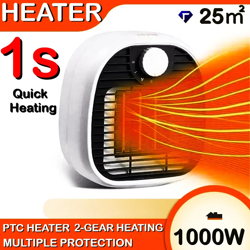 

Мощный настольный вентилятор с быстрым нагревом, идеально подходит для дома и рабочего пространства, портативный мини-нагреватель, компактный электрический обогреватель для офиса,