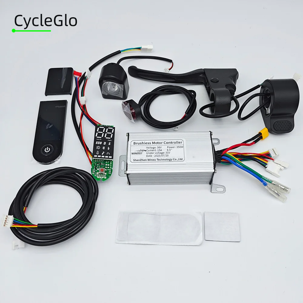 36V 350W 15A Electric Scooter Brushless Motor Universal Controller LED Dashboard Display Throttle Kit for Xiaomi M365 E-Scooter