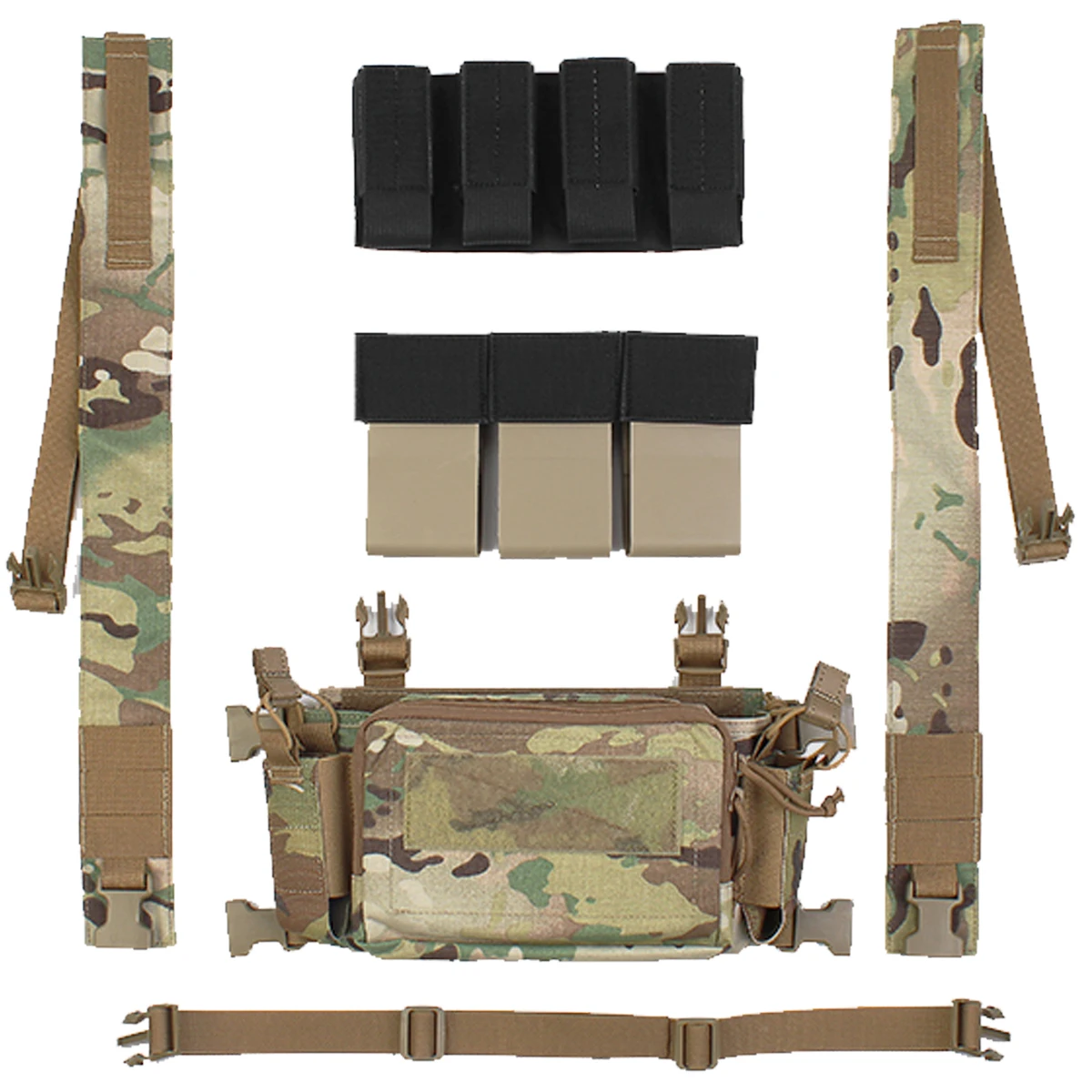 Airsoft Paintball Gear, 2.0 Tactical Chest Strap MK3 Outdoor Real CS Matte 500D With Triple Divider, And Quad Divider