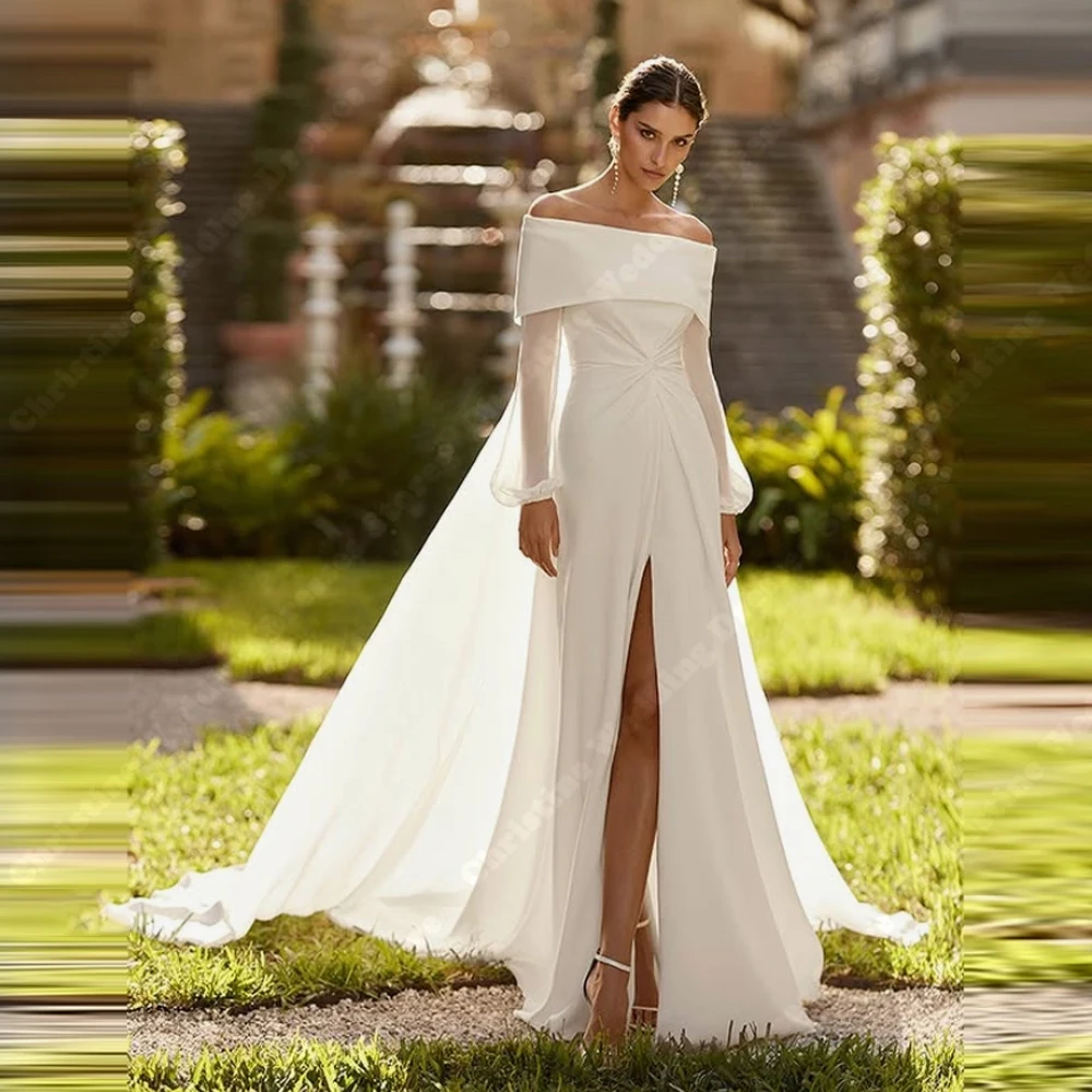 

Off The Shoulder Women Wedding Dresses Sweetheart Collar Backless A-Line Bride Gowns Princess Party Vestidos De Novia Customized