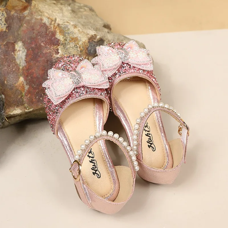 Mumoresip Girls Casual Dance Shoes Sweet Bows Kids Princess Sandals Soft Bottom 2026 Summer New Children Sandals Korean Style