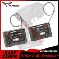 DUMBORC X10F X10FG 10CH 2.4G RC Receiver Gyro Voltage Return for X10P-350 DDF-350 Transmitter Remote Control Car Boat Tank Model