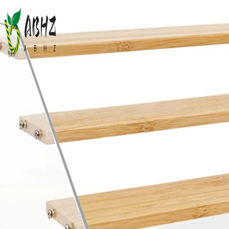 ABHZ-12In منظم رف التوابل للخزانة - حامل عرض خشبي مكون من 4 طبقات - رف عرض موفر للمساحة لكب كيك العطور #1