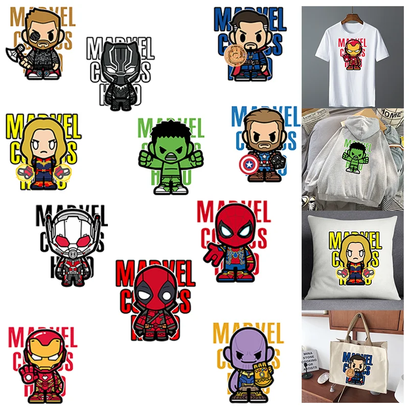 Marvel Avengers The Hulk Ant Man Ironing applications for clothing Patches DIY Printed Pattern Iron-on Stickers For Clothes