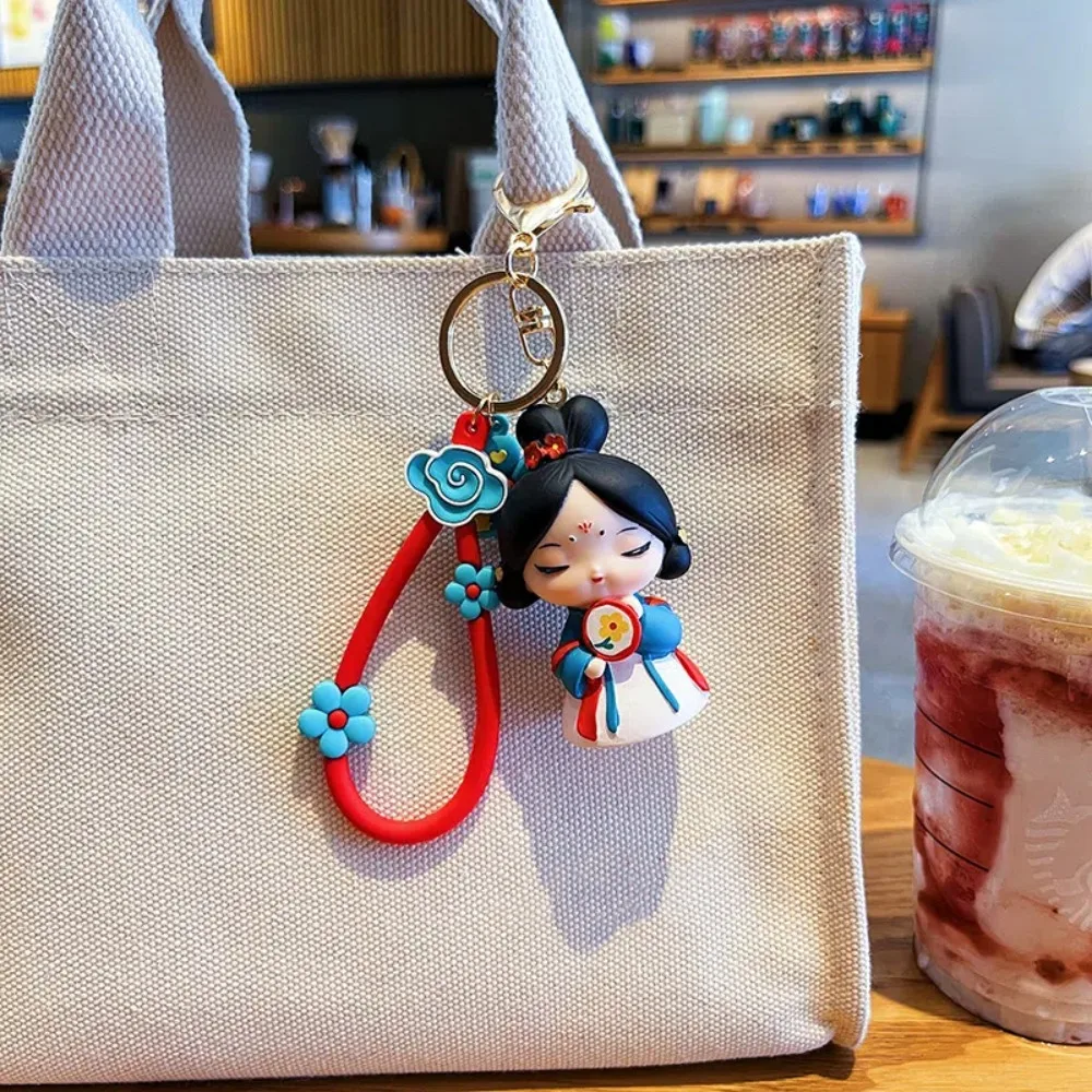 

Милый силиконовый резиновый брелок в китайском стиле, сумка, подвесные украшения, мультяшные куклы, подвеска, украшение, автомобильный брелок для ключей для девочек