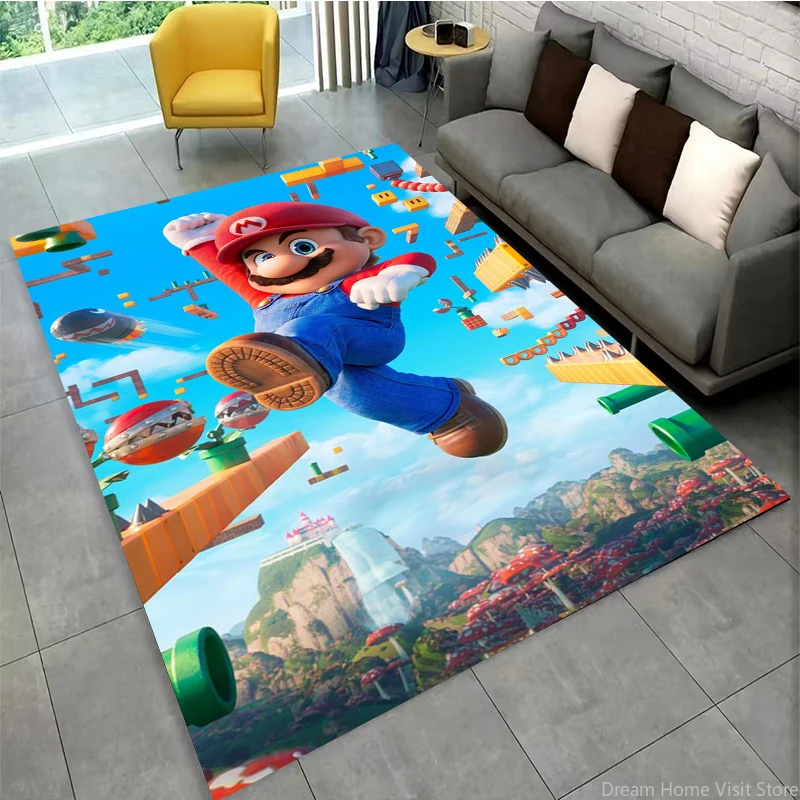 17 Sizes Super Mario Bros Game HD Printed Carpet Rug for Living Room Bedroom Decoration Picnic Kitchen Carpet Non-slip Floor Mat