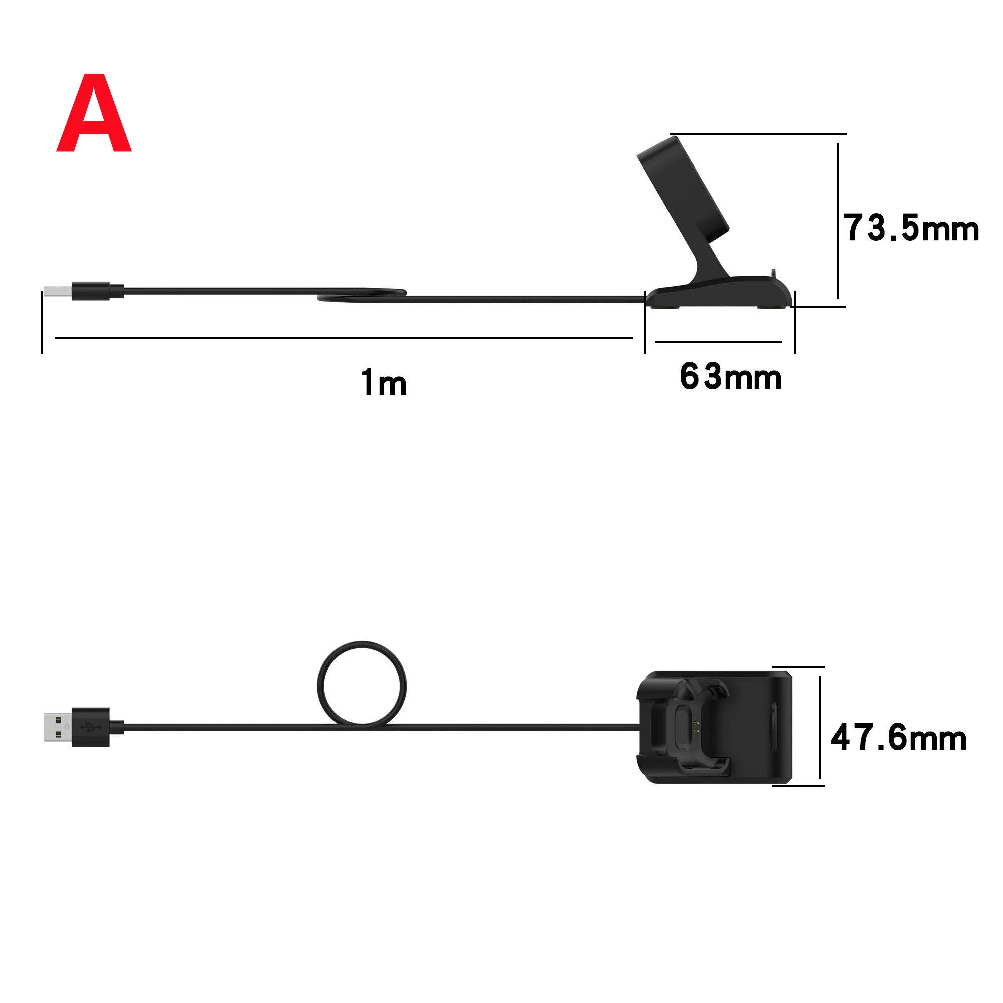 샤오미 미 워치 라이트 레드미 워치 충전기, 범용 수직 휴대용 고품질 고속 충전 케이블 세트, 마그네틱 포함, 1m