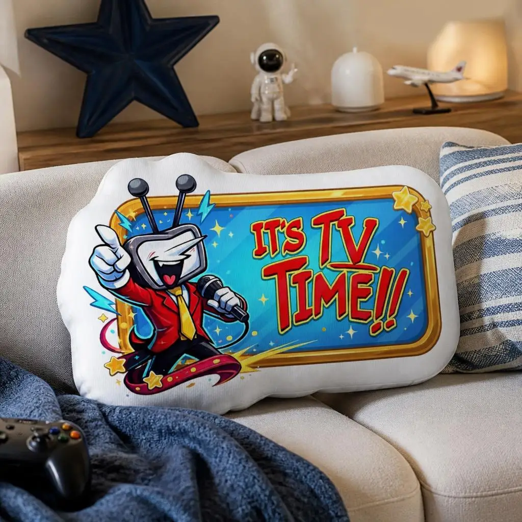 It's TV Time Mr. Tenna Deltarunes Plush Pillow Cushion Irregular Stuffed Throw Pillow Home Decor Gift Sofa Bed Couch