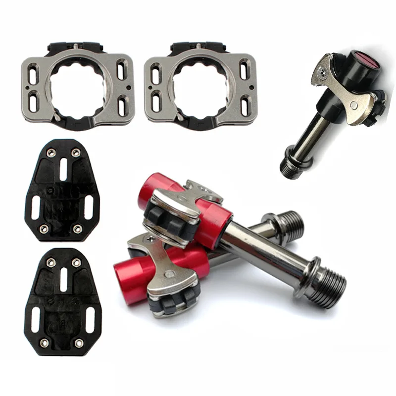 

Road Bike Clipless Pedals Ultralight 3 Bearings Aluminum Alloy for Cycling Racing Training with Cleats Durable Anti-Slip