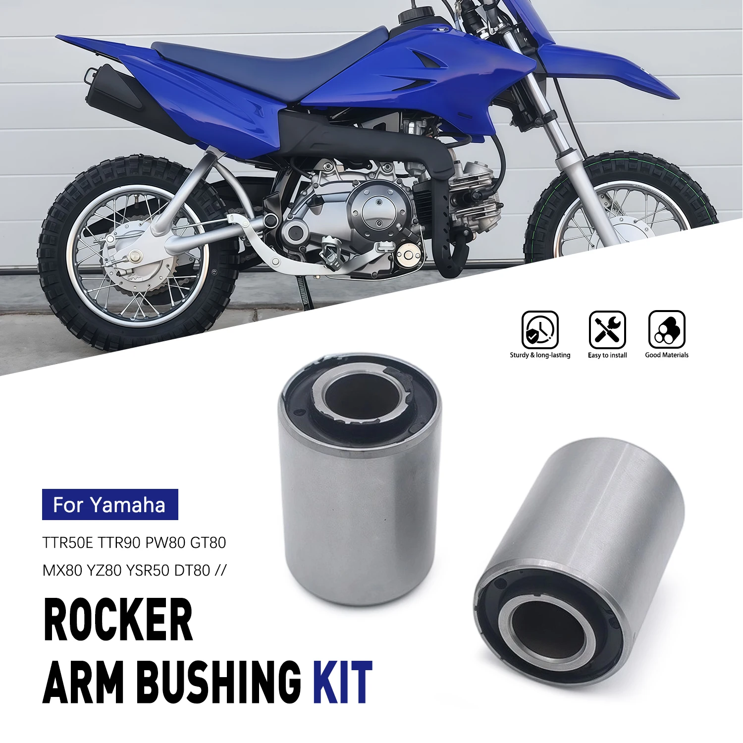 

For Yamaha TTR50E TTR90 PW80 GT80 MX80 YZ80 YSR50 DT80 MJ2T Accessories Moto 2x Swingarm Bushings Kit