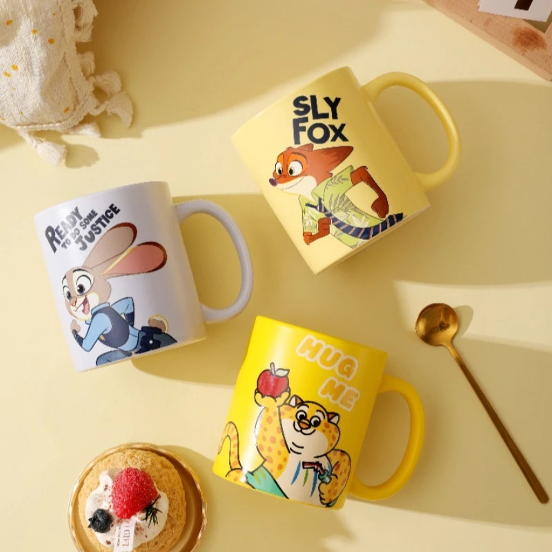 Cartoon Stitch Mickey Ceramic Mug Cute Winnie The Pooh Household Breakfast Milk Cup Buzz Lightyear Coffee Cups Zootopia Mugs - view 5