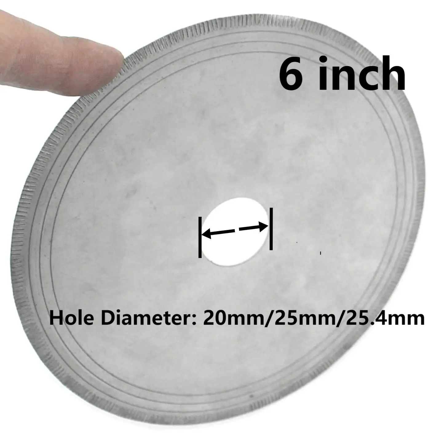

6" 150mm Diamond Circular Saw Blade Notched Rim Cutting Disc Arbor 20/25/25.4mm Bushing 1/2" Lapidary Tools For Stone Jade