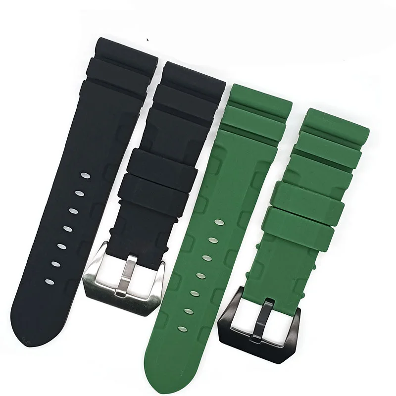 Replace Silicone Watchband for Panerai Huawei Watch Strap 24mm Rubber Wristband Sport Waterproof Wrist Belt Bracelet