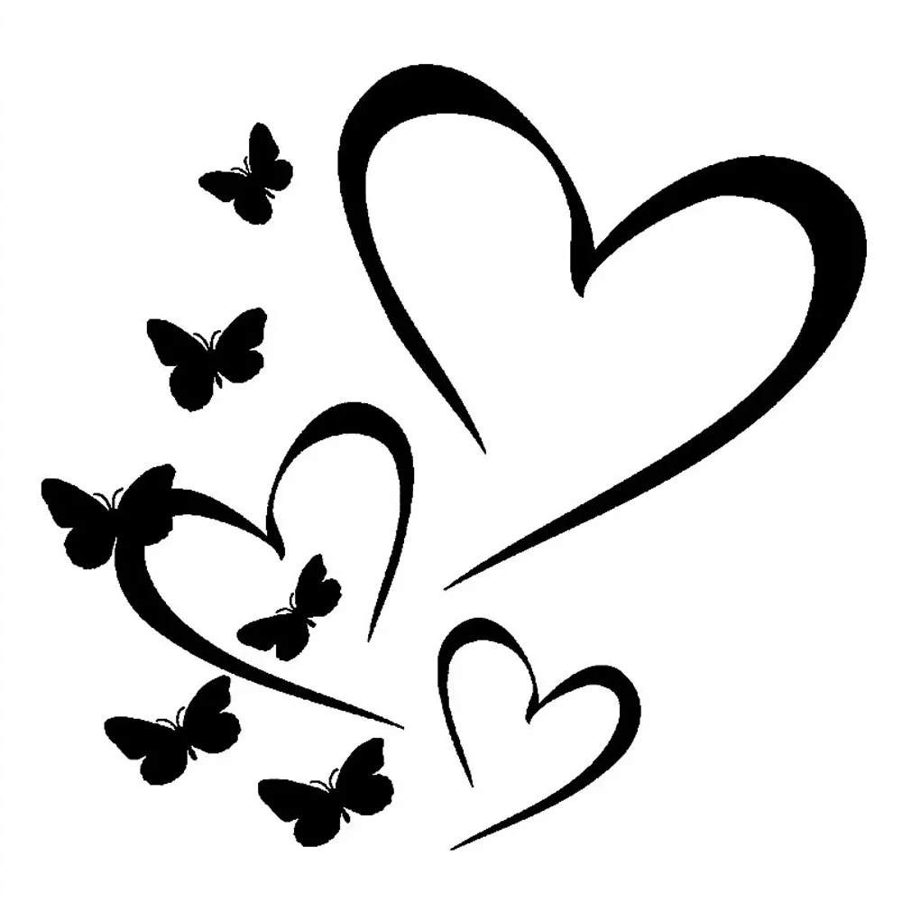

15cm Romantic Love Heart Butterfly Sticker Products Motorcycle Stickers on Car Cute, Decals Cover Scratches Decoration PVC Cute,