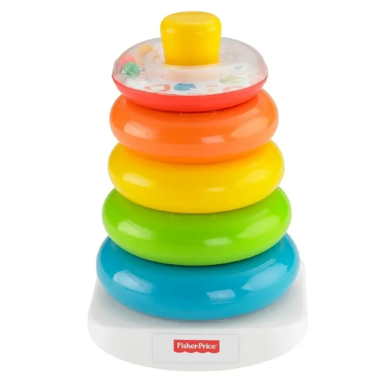 0-36 Months Educational Toys Baby Stack Up Nesting Rainbow Tower Ring Learning Brilliant Basics Rock-a-Stack Rattle Toy