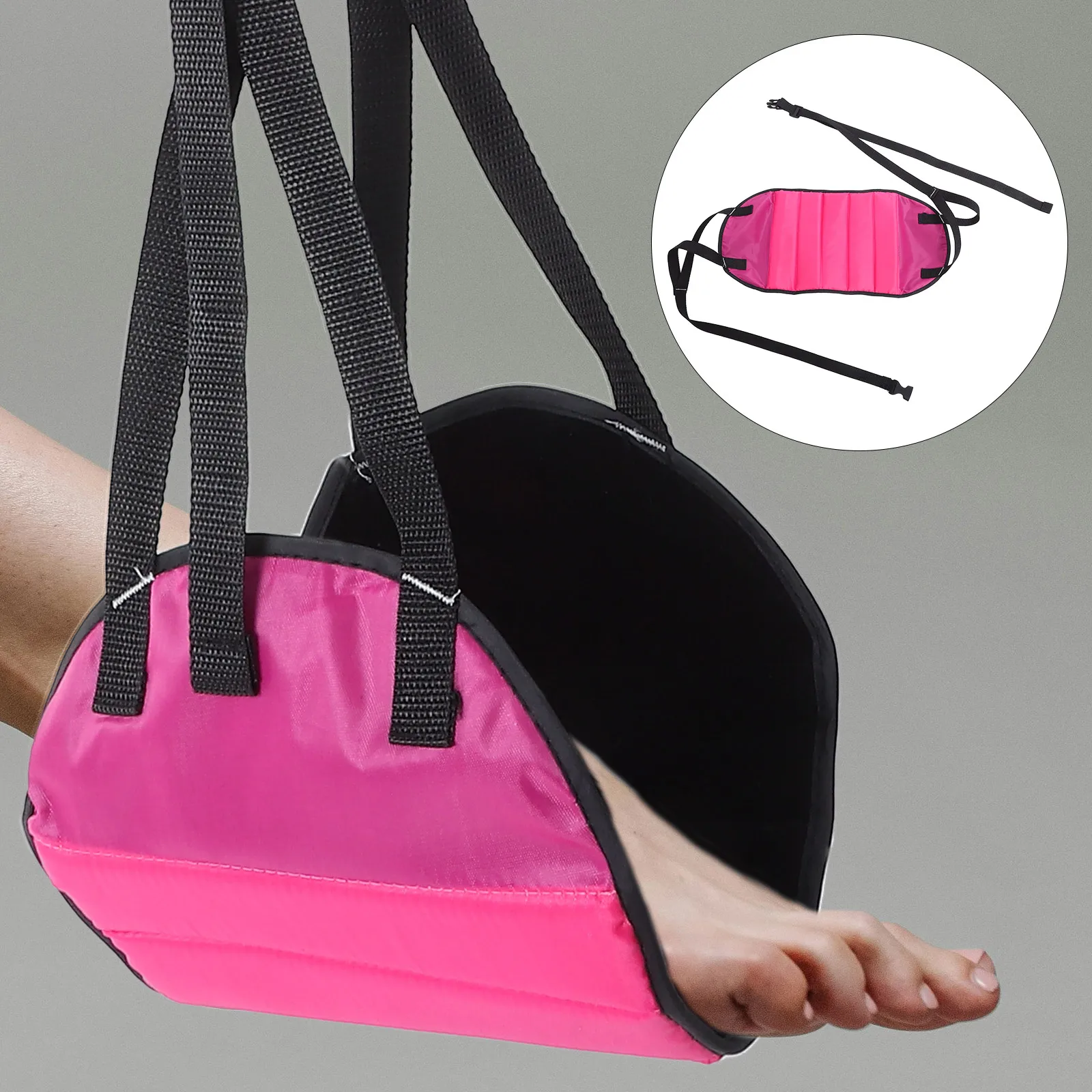 Adjustable Airplane Footrest Hammock Portable Travel Essentials Long Flights Hangable Foot Sling For Adults Office Home Use