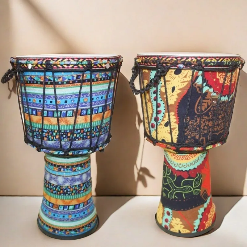 

9-дюймовый африканский барабан джембе из овечьей кожи без настройки, портативный перкуссионный музыкальный инструмент из ПВХ для детей и взрослых