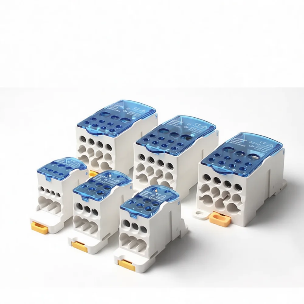 Durable Power Distribution Terminal Block Din Rail Mounted Connector Electrical Junction Splitter For Industrial Use