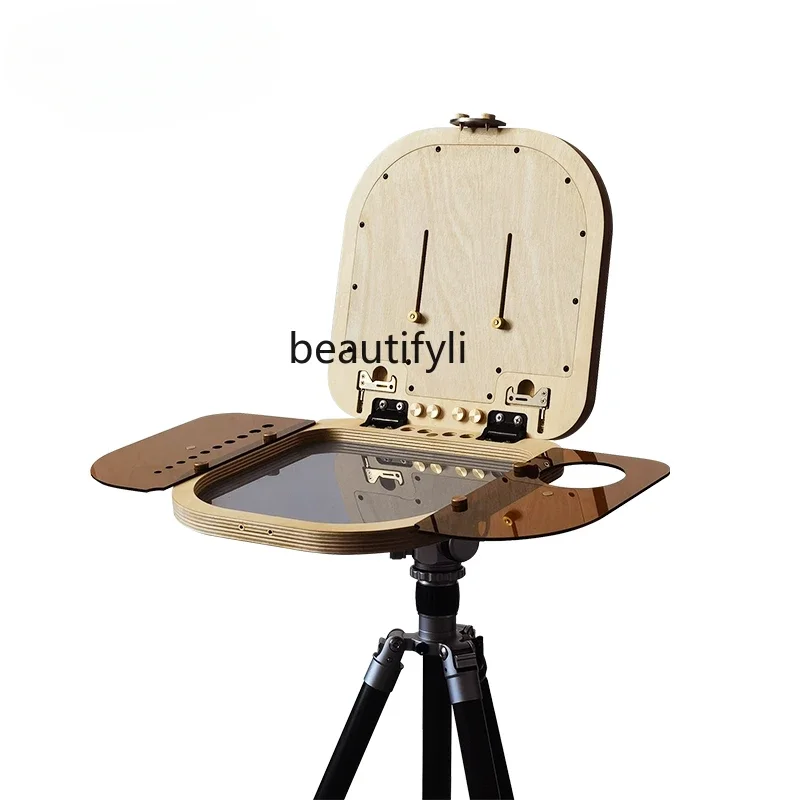 Outdoor sketch oil painting box Portable professional art student tripod painting box Russian birch multilayer board