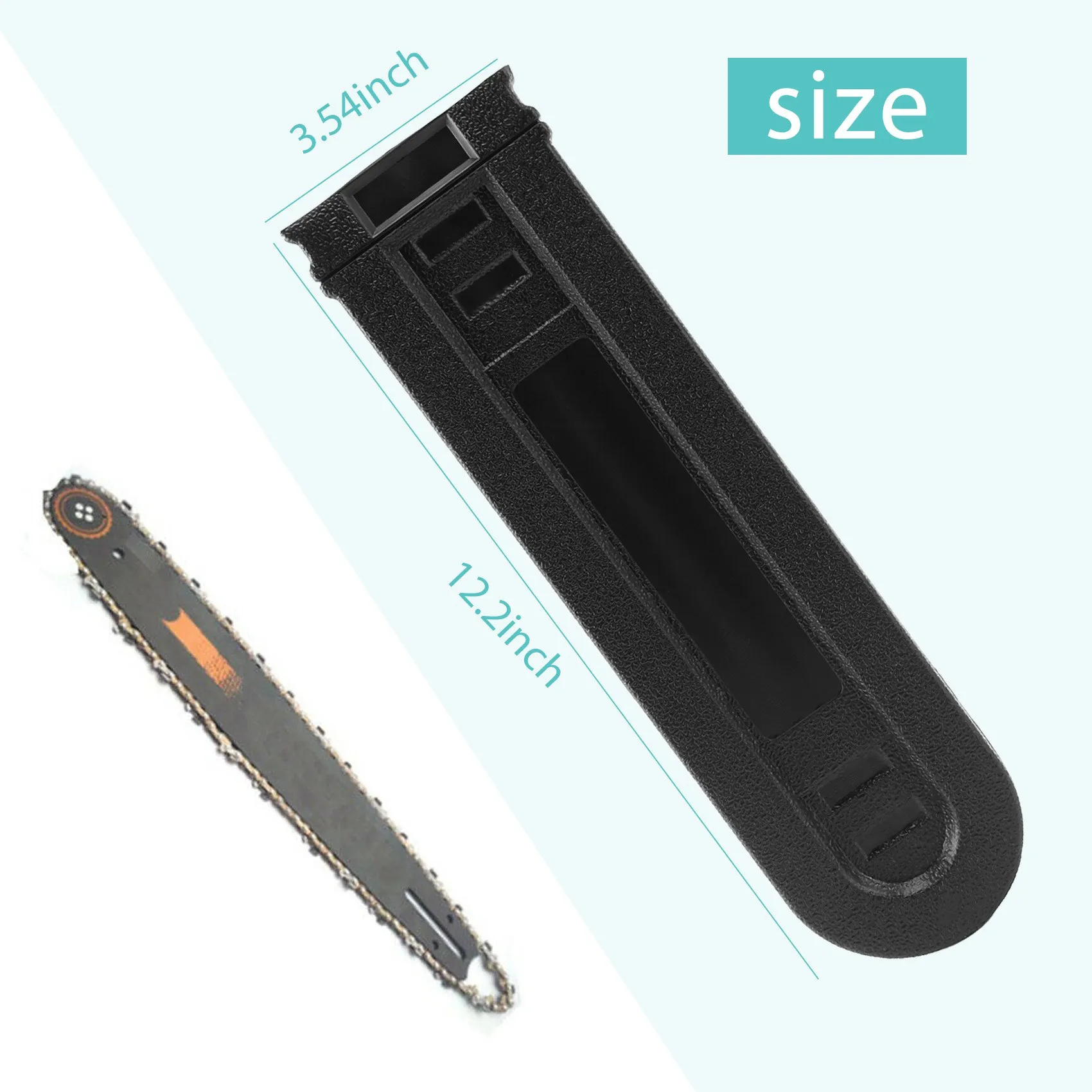 DTA5 Chainsaw Bar Cover 8-12 Inch Universal Scabbard Guard Guide Plate Protector Plastic Black