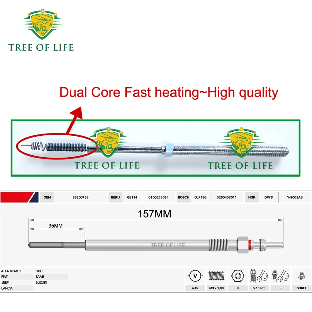 4X 4.4V سخان توهج المقابس ل فوكسهول أوبل إنسيجنيا أسترا J زافيرا C كومبو 1.6 2.0 CDTI 1214334 55564162 93191771 0250403011 #2