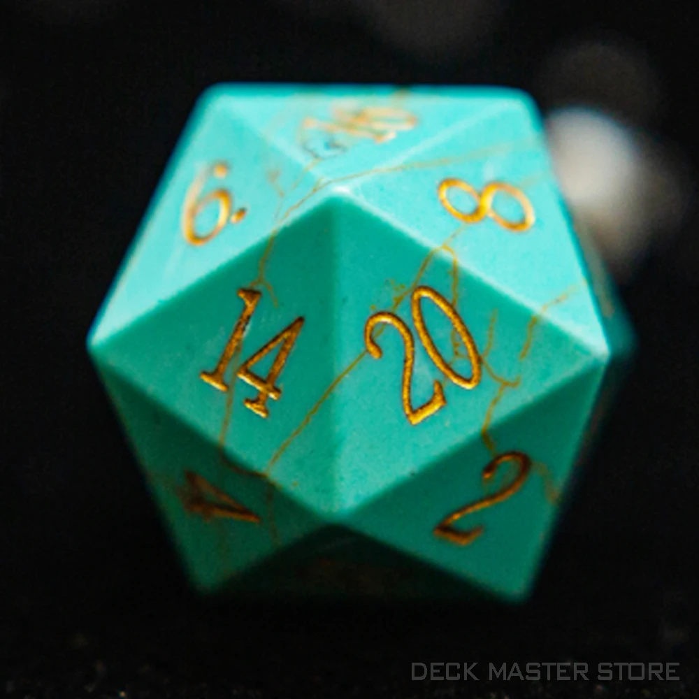 Turquoise Dice Polyhedral Gemstone Various Shapes Digital D20 DnD Dice for D&D TRPG Tabletop Games Board Games Dice