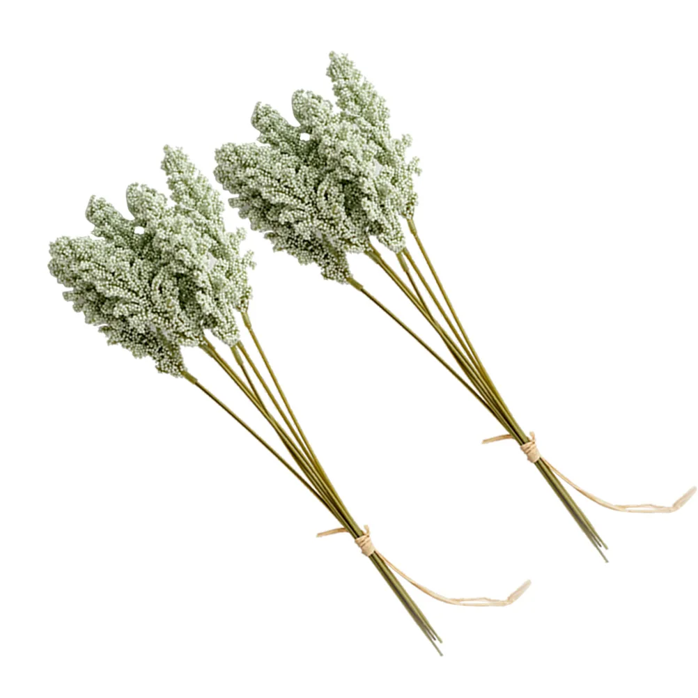 

White Artificial Wheat Stems Realistic Flower Bouquets For Home Office Hotel Garden Decor Fake Plants Photography Props