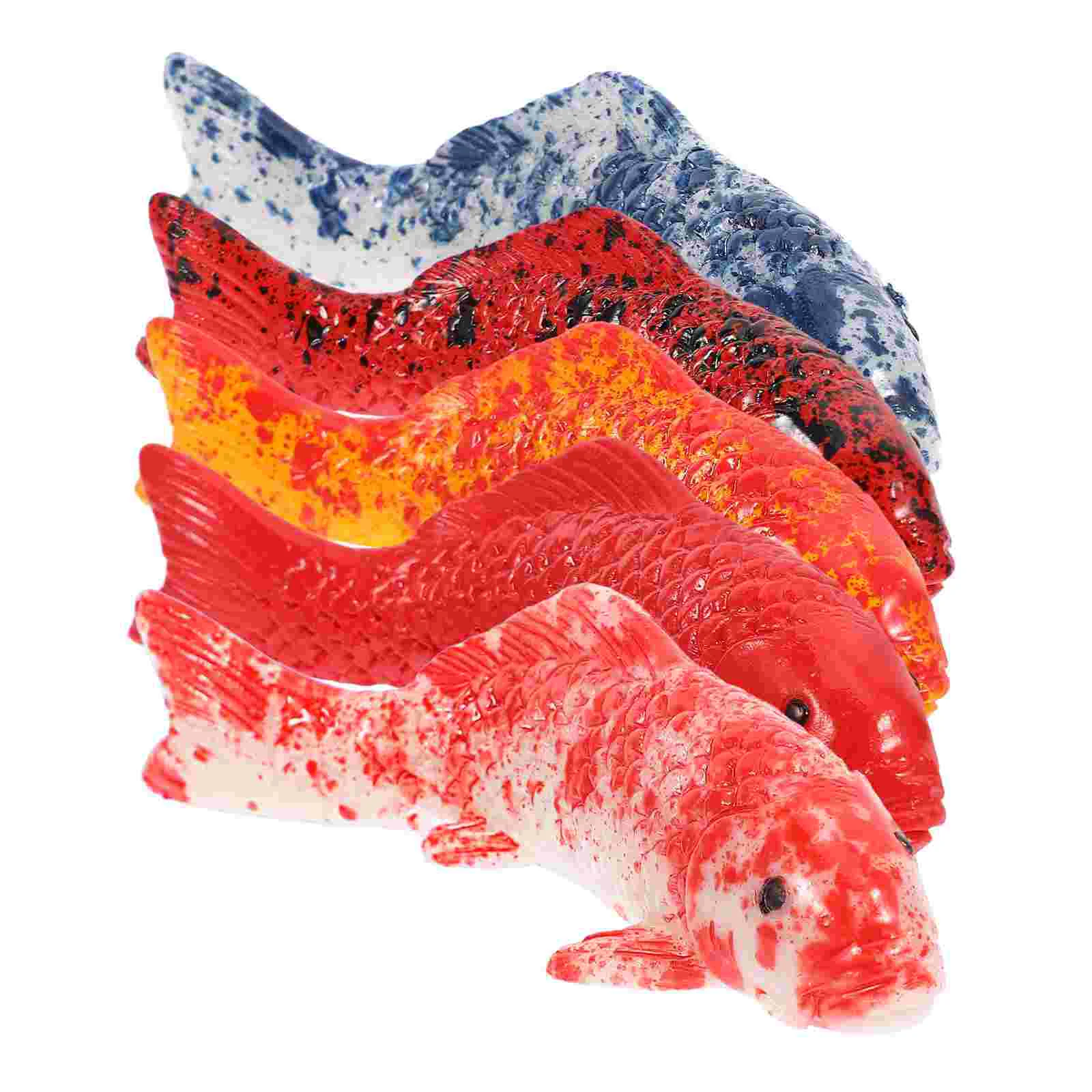 5 Pcs Small Fish Tank Decor Koi Decorations Toy Aquarium Accessories Figure Goldfish