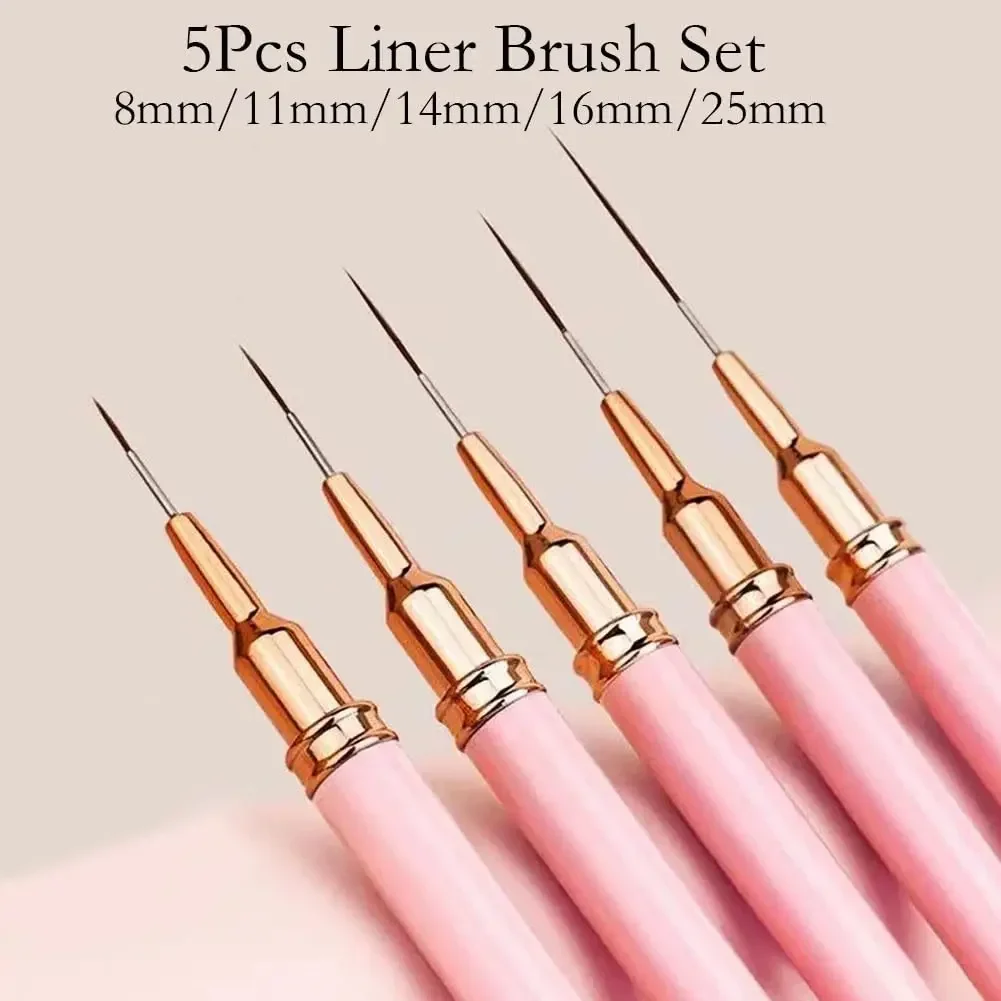 27-Pc Professional Nail Art Brush Set w/ Nail Brushes, Dotting Pens, Resin Palette & Acrylic Holder for Nail Techs & DIY