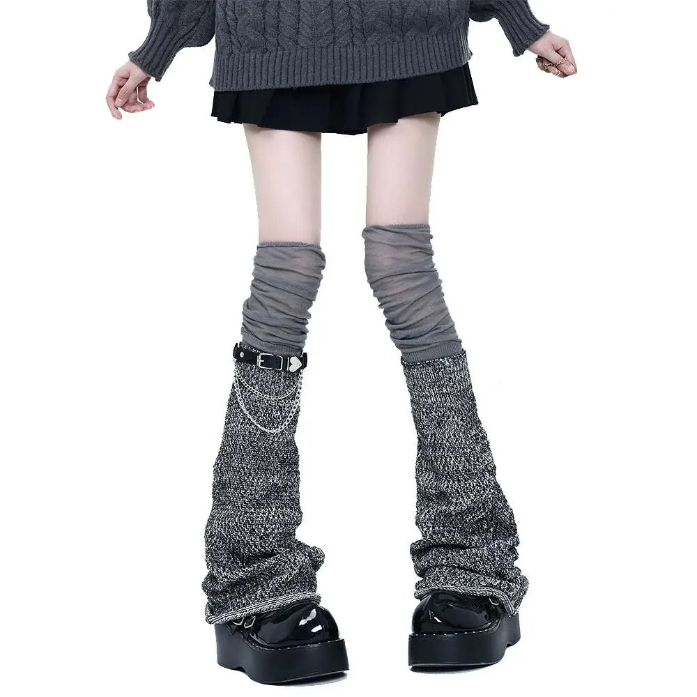 Harajuku Long Length Lace Leg Warmer Lace Trim Flare Design Y2k Socks Keep Warm Foot Warmer Spicy Girl Fashion