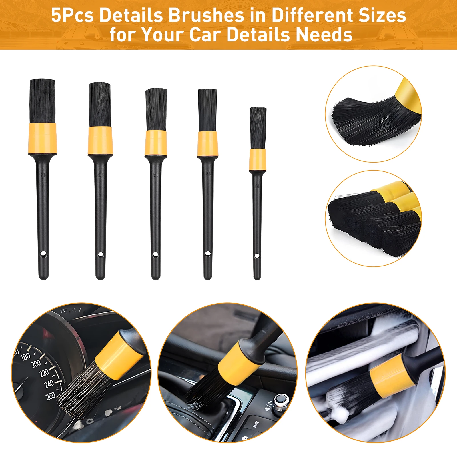 New Car Cleaning Kit Scrubber Drill Detailing Brush Set Air Conditioner Vents Towel Polisher Car Auto Detailing Tools