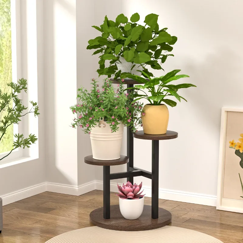 Flower rack indoor living room flower pot rack balcony wrought iron flower rack floor-to-ceiling multi-layer shelf image 3