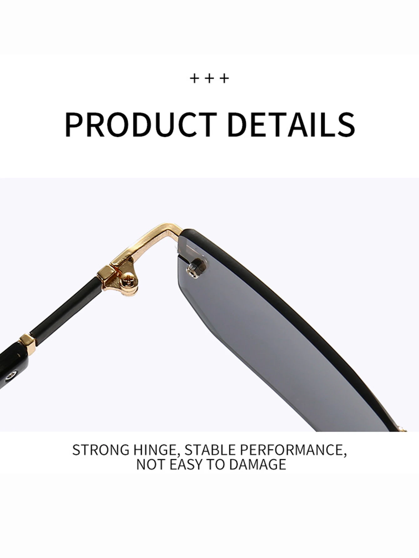 A pair of unisex fashionable frameless glasses with a unique polygonal design, suitable for various face shapes. Offering a vari