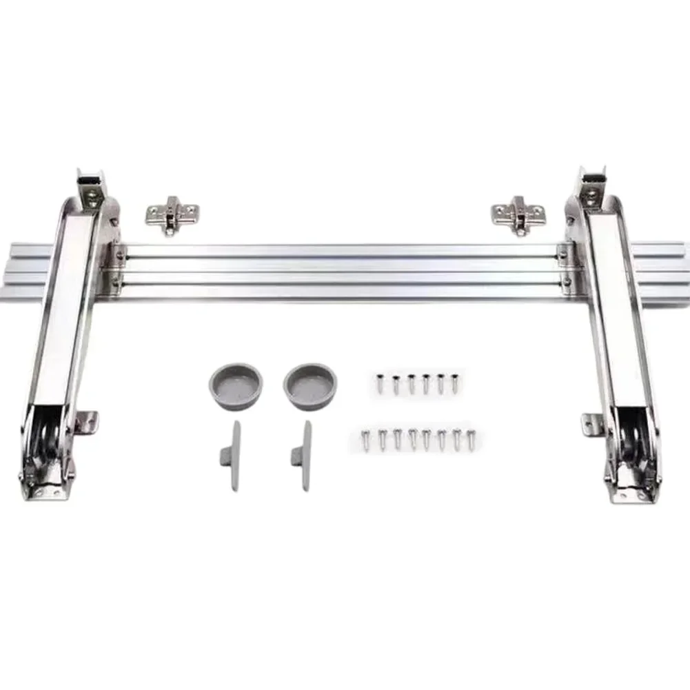 Ensemble de charnières pour porte coulissante avec ouverture latérale à 180 degrés, mouvement parall